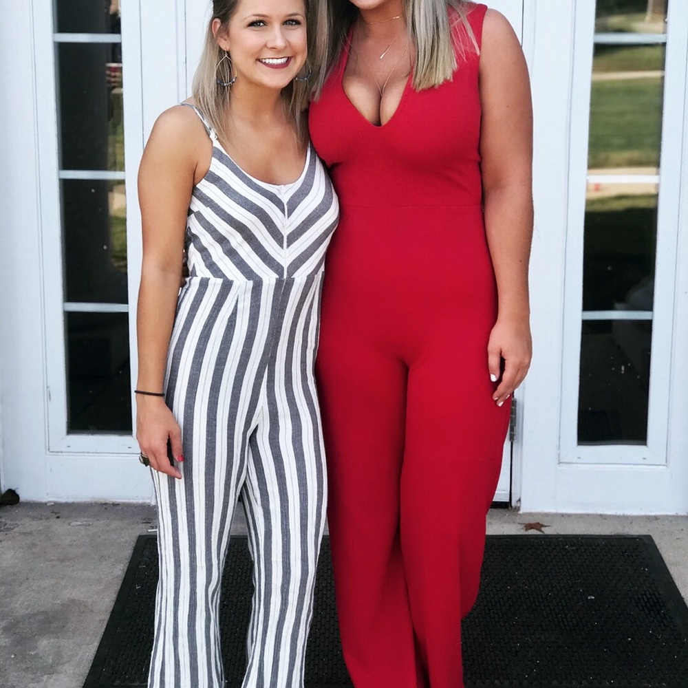 Lulu’s Red Open Back Jumpsuit